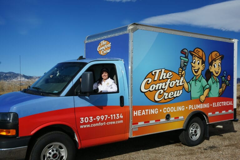 The Comfort Crew service van for HVAC services Denver and surrounding areas